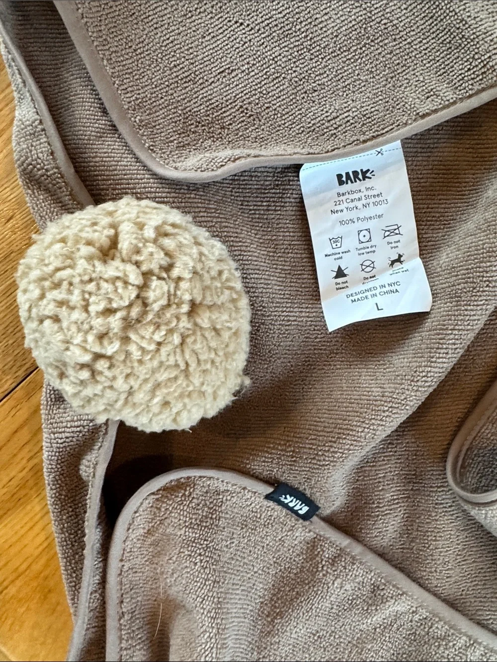 Bark Box Hooded Bathrobe for Large Dogs with Bunny Face Ears and Tale